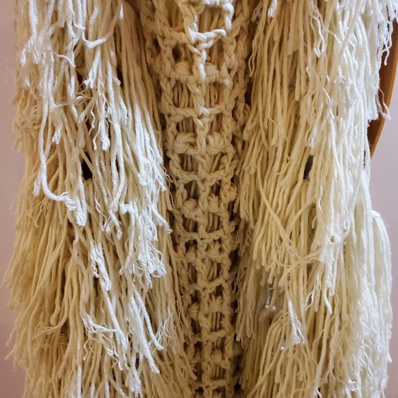 JODIFL unique cream shag crocheted vest small C9 - Picture 5 of 5